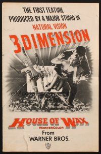 4c086 HOUSE OF WAX pressbook '53 Vincent Price, Charles Bronson, monster & sexy girl, 3-D!