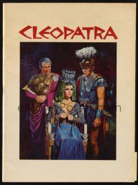 4c052 CLEOPATRA program '63 art of Elizabeth Taylor, Richard Burton & Rex Harrison by Terpning!