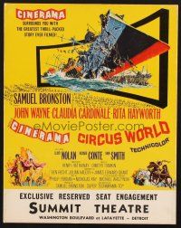 4c013 CIRCUS WORLD standee '65 Claudia Cardinale, John Wayne, Cinerama, different artwork!