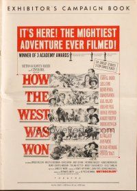 4c088 HOW THE WEST WAS WON pressbook '64 John Ford, Debbie Reynolds, Gregory Peck & all-star cast!