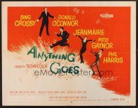 4d023 ANYTHING GOES 1/2sh '56 Bing Crosby, Donald O'Connor, Jeanmaire, music by Cole Porter!