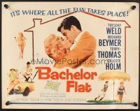 4d032 BACHELOR FLAT 1/2sh '62 Tuesday Weld & Richard Beymer kiss close up, a wall to wall wow!