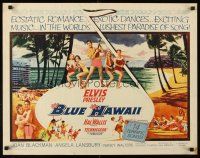 4d002 BLUE HAWAII 1/2sh '61 Elvis Presley plays a ukulele for sexy babes by the beach!