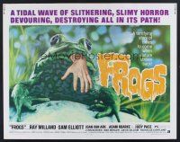 4d162 FROGS 1/2sh '72 great horror art of man-eating amphibian with human hand hanging from mouth!