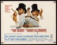 4d180 GREAT TRAIN ROBBERY int'l 1/2sh '79 art of Sean Connery, Sutherland & Lesley-Anne Down!