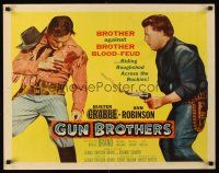 4d184 GUN BROTHERS 1/2sh '56 Buster Crabbe is shot by brother Neville Brand at close range!