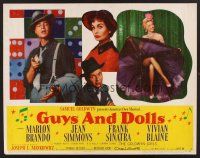 4d188 GUYS & DOLLS style A 1/2sh '55 Marlon Brando, Jean Simmons, Frank Sinatra & Blaine!