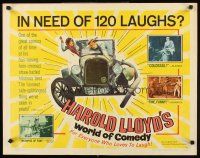 4d192 HAROLD LLOYD'S WORLD OF COMEDY 1/2sh '62 one of the great comics of all time at his best!