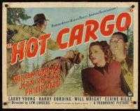 4d208 HOT CARGO style A 1/2sh '46 William Gargan, Jean Rogers & Philip Reed fighting in forest!