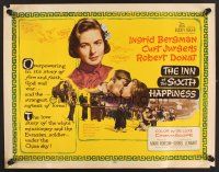 4d219 INN OF THE SIXTH HAPPINESS 1/2sh '59 close up of Ingrid Bergman & Curt Jurgens, Robert Donat