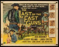 4d244 LAST OF THE FAST GUNS 1/2sh '58 Jock Mahoney's name was written with bullets, cool art!