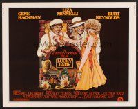 4d261 LUCKY LADY 1/2sh '75 Gene Hackman, Burt Reynolds & Liza Minnelli, Richard Amsel art!