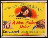 4d269 MAN CALLED PETER 1/2sh '55 Richard Todd & Jean Peters make your heart sing with joy!