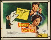4d284 MURDER BY CONTRACT 1/2sh '59 Vince Edwards prepares to strangle woman with necktie!