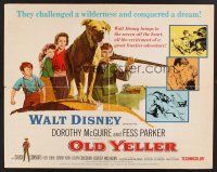4d304 OLD YELLER 1/2sh R65 Dorothy McGuire, Fess Parker, art of Walt Disney's most classic canine!