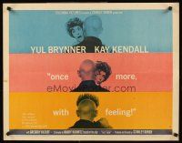 4d307 ONCE MORE WITH FEELING style B 1/2sh '60 three romantic images of Yul Brynner & Kay Kendall!