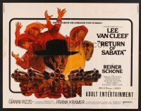 4d333 RETURN OF SABATA 1/2sh '72 cool artwork of Lee Van Cleef with bizarre pistol!
