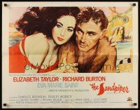 4d353 SANDPIPER 1/2sh '65 great different art of Elizabeth Taylor & Richard Burton!