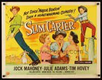 4d370 SLIM CARTER signed 1/2sh '57 by Jock Mahoney, Julie Adams, funny art of boy w/gun & lasso!