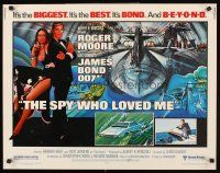 4d381 SPY WHO LOVED ME 1/2sh '77 great art of Roger Moore as James Bond 007 by Bob Peak!