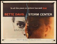 4d387 STORM CENTER style A 1/2sh '56 different close up image of Bette Davis by Saul Bass!