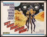 4d424 THEY CAME FROM BEYOND SPACE 1/2sh '67 conquerors from a dying world invade, sexy sci-fi art!