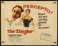 4d426 TINGLER style A 1/2sh '59 Vincent Price, William Castle, presented in Percepto!