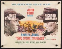 4d437 TWO RODE TOGETHER 1/2sh '61 John Ford, art of cowboys James Stewart & Richard Widmark!