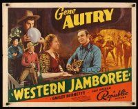 4d450 WESTERN JAMBOREE style B 1/2sh '38 Gene Autry smiling and playing guitar, Smiley Burnette!