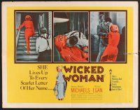 4d452 WICKED WOMAN style A 1/2sh '53 bad girl Beverly Michaels, Richard Egan, film noir!