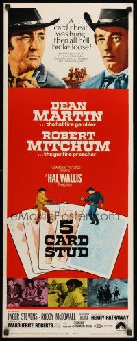 4e006 5 CARD STUD insert '68 cowboys Dean Martin & Robert Mitchum play poker!