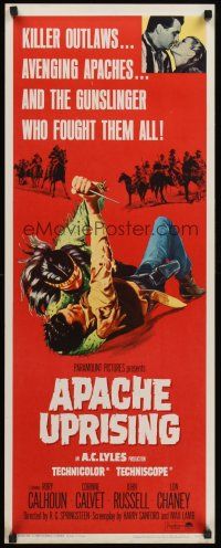 4e032 APACHE UPRISING insert '66 Rory Calhoun, art of cowboy fighting with Native American!