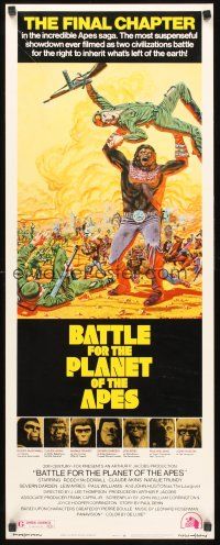 4e052 BATTLE FOR THE PLANET OF THE APES insert '73 great sci-fi art of war between apes & humans!