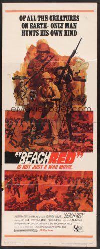 4e055 BEACH RED insert '67 Cornel Wilde, Rip Torn, cool art of World War II soldiers!