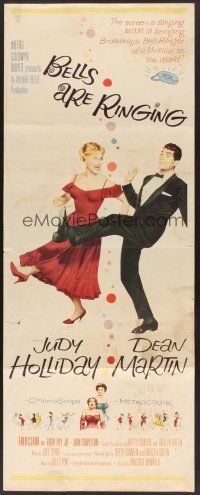 4e058 BELLS ARE RINGING insert '60 image of Judy Holliday & Dean Martin singing & dancing!