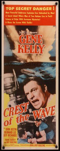 4e141 CREST OF THE WAVE insert '54 great close up of angry Gene Kelly at periscope of submarine!