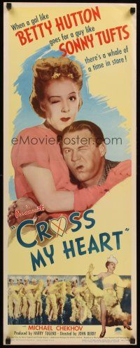 4e144 CROSS MY HEART insert '46 Betty Hutton meets Sonny Tufts, world champion fibber!