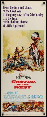 4e147 CUSTER OF THE WEST insert '68 art of Robert Shaw vs Indians at the Battle of Little Big Horn!
