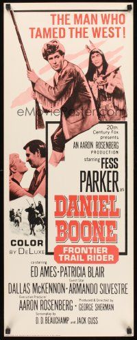 4e152 DANIEL BOONE FRONTIER TRAIL RIDER insert '66 pioneer Fess Parker in coonskin hat!