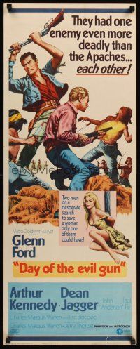 4e160 DAY OF THE EVIL GUN insert '68 Glenn Ford & Arthur Kennedy were each other's worst enemy!