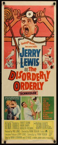 4e186 DISORDERLY ORDERLY insert '65 images of wackiest hospital nurse Jerry Lewis!