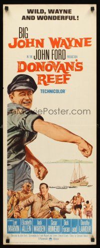 4e195 DONOVAN'S REEF insert '63 John Ford, great art of punching sailor John Wayne & Lee Marvin!