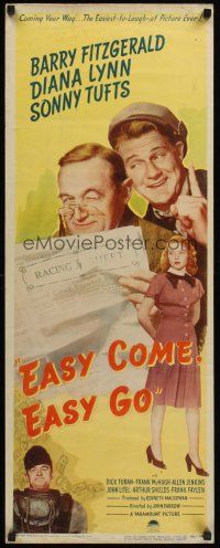 4e211 EASY COME, EASY GO insert '46 horse racing bettor Barry Fitzgerald, Diana Lynn!