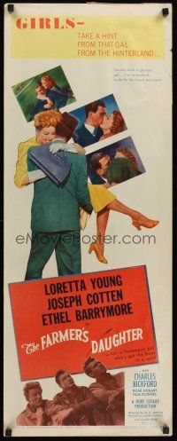 4e229 FARMER'S DAUGHTER insert R54 Loretta Young, Joseph Cotten, Ethel Barrymore