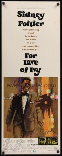4e247 FOR LOVE OF IVY insert '68 Daniel Mann, cool artwork of Sidney Poitier!