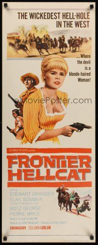 4e262 FRONTIER HELLCAT insert '66 artwork of sexy Elke Sommer w/gun & Stewart Granger!