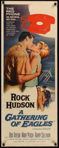 4e266 GATHERING OF EAGLES insert '63 romantic close-up artwork of Rock Hudson & sexy Mary Peach!