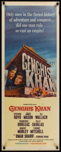 4e268 GENGHIS KHAN insert '65 Omar Sharif as the Mongolian Prince of Conquerors, Stephen Boyd!