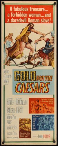 4e287 GOLD FOR THE CAESARS insert '64 Jeffrey Hunter, Mylene Demongeot, Oro Per I Cesari