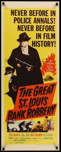 4e296 GREAT ST. LOUIS BANK ROBBERY insert '59 Molly McCarthy & Steve McQueen in his second movie!